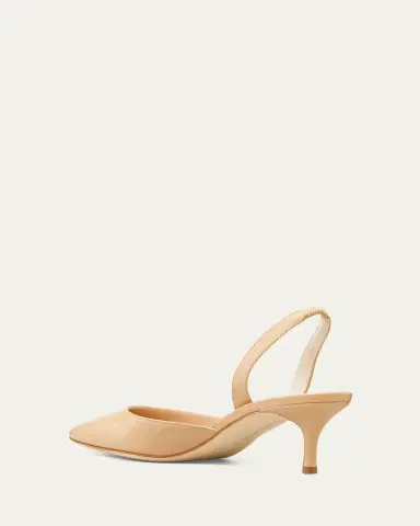 Manolo Blahnik Carolyne Leather Low-Heel Slingback Pump | Thumbnail 4