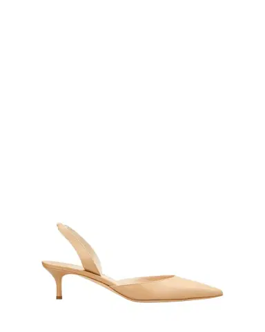 Manolo Blahnik Carolyne Leather Low-Heel Slingback Pump | Thumbnail 1
