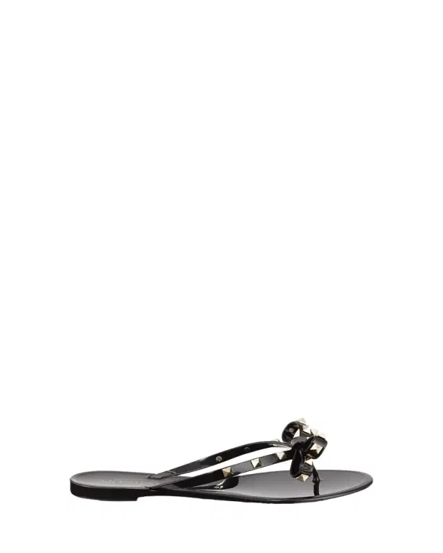 Valentino Garavani Rockstud PVC Flat Thong Sandals