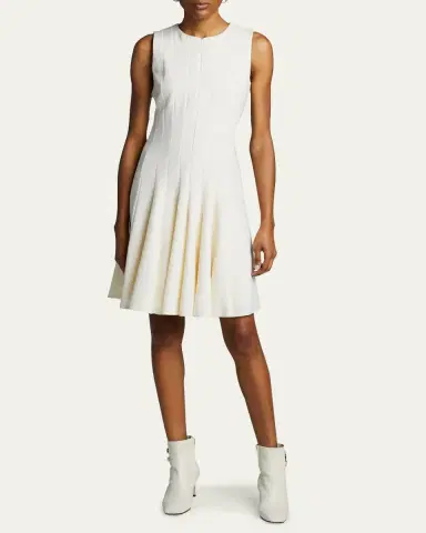 Akris Sleeveless Zip-Front Seamed A-Line Dress | Thumbnail 4