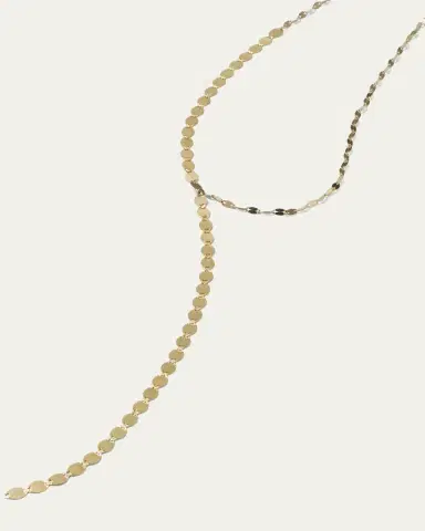 Lana 14K Gold Nude Lariat Disc Necklace | Thumbnail 3