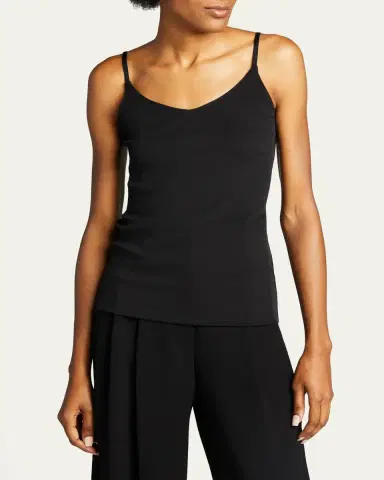Lafayette 148 New York Mesh Jersey V-Neck Tank | Thumbnail 4