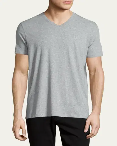 Vince Short-Sleeve V-Neck Jersey T-Shirt, Gray | Thumbnail 6 Vince Short-Sleeve V-Neck Jersey T-Shirt, Gray | Thumbnail 6