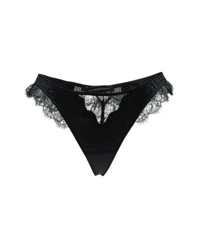 Sensuel Lace-Trim Silk Thong