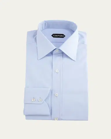 Tom Ford Men's Slim-Fit Solid Poplin Dress Shirt | Thumbnail 2 Tom Ford Men's Slim-Fit Solid Poplin Dress Shirt | Thumbnail 2