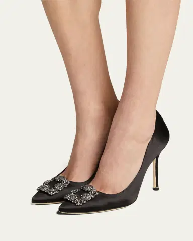 Manolo Blahnik Hangisi 105mm Satin High-Heel Pumps | Thumbnail 2 Manolo Blahnik Hangisi 105mm Satin High-Heel Pumps | Thumbnail 2