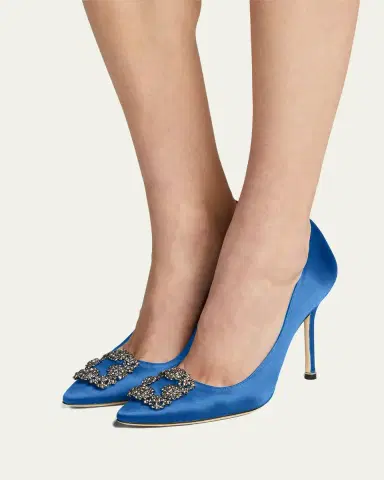 Manolo Blahnik Hangisi 105mm Satin High-Heel Pumps | Thumbnail 6 Manolo Blahnik Hangisi 105mm Satin High-Heel Pumps | Thumbnail 6