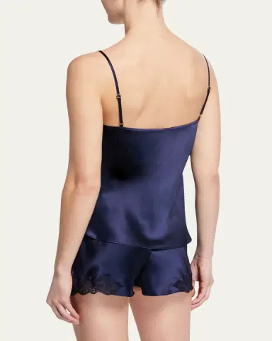Christine Lingerie Bijoux Short Lace-Trim Silk Pajama Set | Thumbnail 5