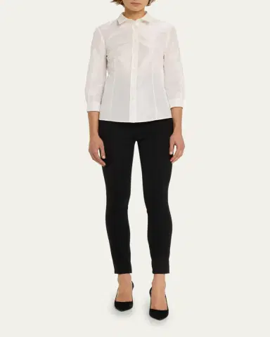 Carolina Herrera Taffeta Button-Front Shirt | Thumbnail 2