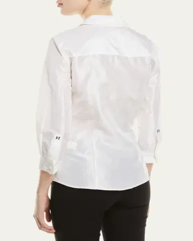 Carolina Herrera Taffeta Button-Front Shirt | Thumbnail 3