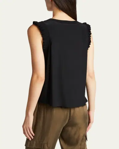 Cinq à Sept Tous Les Jours Lenore Crewneck Sleeveless Silk Top | Thumbnail 3