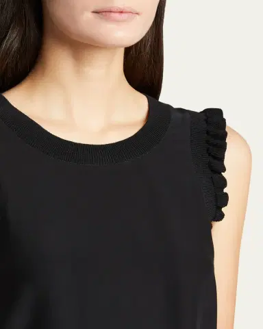 Cinq à Sept Tous Les Jours Lenore Crewneck Sleeveless Silk Top | Thumbnail 5