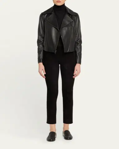Vince Stretch-Suede Split Hem Crop Pants | Thumbnail 2 Vince Stretch-Suede Split Hem Crop Pants | Thumbnail 2