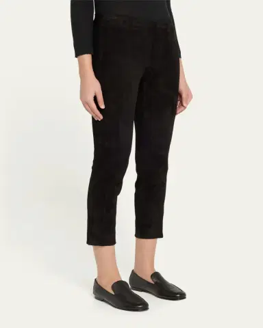 Vince Stretch-Suede Split Hem Crop Pants | Thumbnail 4 Vince Stretch-Suede Split Hem Crop Pants | Thumbnail 4