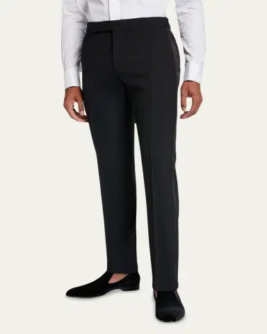 Ralph Lauren Purple Label Gregory Hand-Tailored Tuxedo Trouser | Thumbnail 4 Ralph Lauren Purple Label Gregory Hand-Tailored Tuxedo Trouser | Thumbnail 4