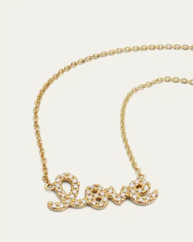 Sydney Evan Gold Diamond Love Necklace, Small | Thumbnail 3 Sydney Evan Gold Diamond Love Necklace, Small | Thumbnail 3