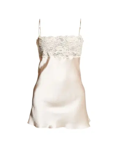 Christine Lingerie Bijoux Lace-Trim Silk Chemise | Thumbnail 1