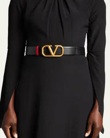 Valentino Garavani VLogo Reversible Leather Belt, 30mm | Thumbnail 2
