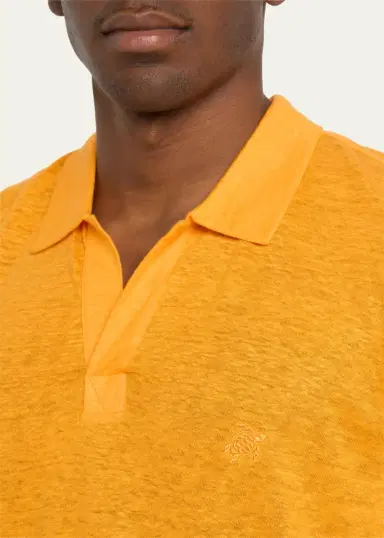 Vilebrequin Men's Pyramid Linen Polo Shirt | Thumbnail 11