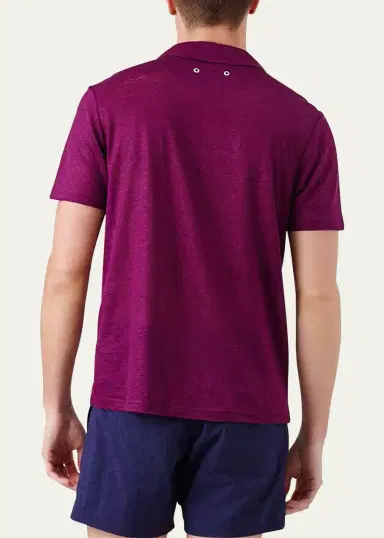 Vilebrequin Men's Pyramid Linen Polo Shirt | Thumbnail 6