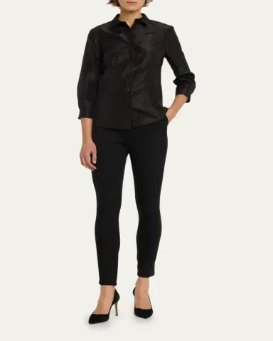 Carolina Herrera Taffeta Button-Front Shirt | Thumbnail 2