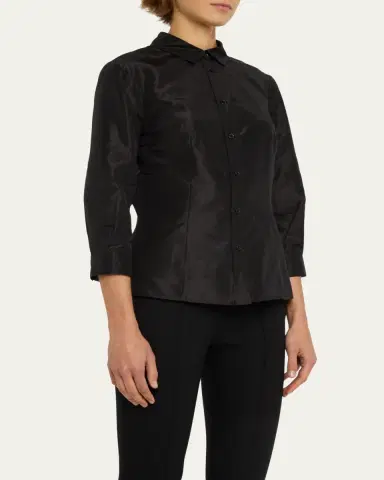 Carolina Herrera Taffeta Button-Front Shirt | Thumbnail 4