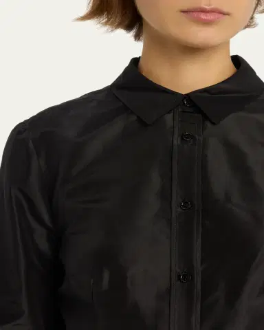 Carolina Herrera Taffeta Button-Front Shirt | Thumbnail 5