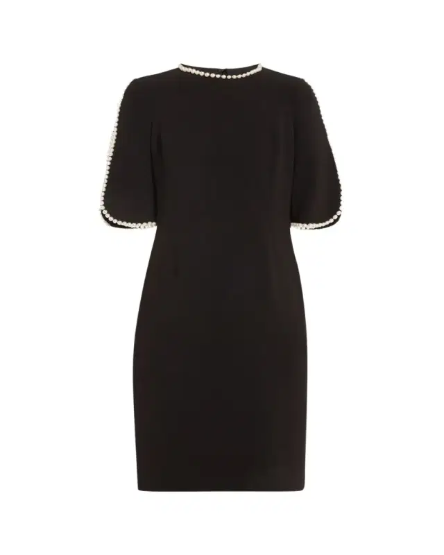 Rickie Freeman for Teri Jon Pearl Trimmed Sheath Dress