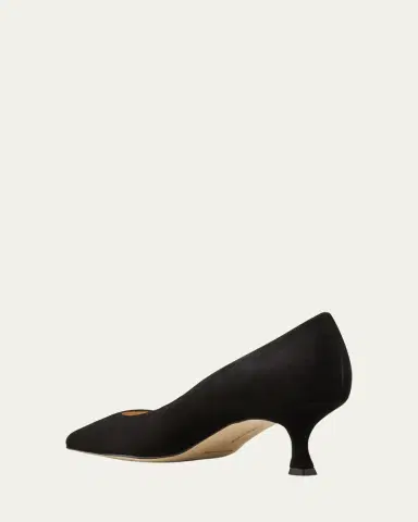 Manolo Blahnik 50mm Srila Suede Kitten Heel Pumps | Thumbnail 4 Manolo Blahnik 50mm Srila Suede Kitten Heel Pumps | Thumbnail 4