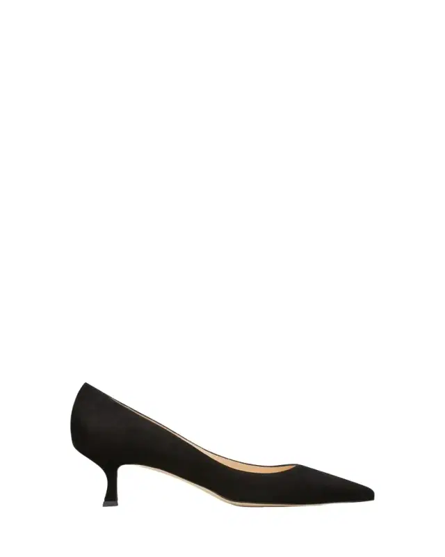 Manolo Blahnik 50mm Srila Suede Kitten Heel Pumps