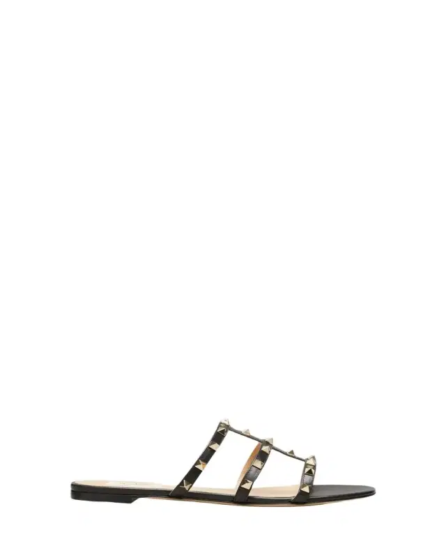 Valentino Garavani Rockstud Caged Flat Slide Sandals