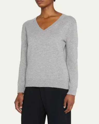 Vince Weekend V-Neck Cashmere Pullover Sweater | Thumbnail 4