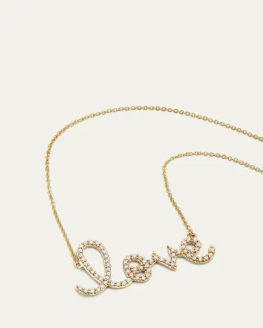 Sydney Evan Large 14k Yellow Gold & Diamond Love Necklace | Thumbnail 3 Sydney Evan Large 14k Yellow Gold & Diamond Love Necklace | Thumbnail 3