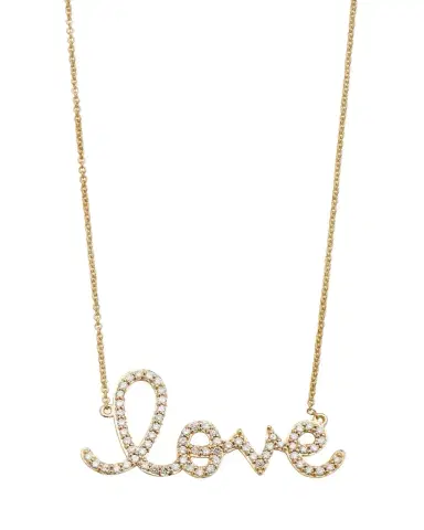 Sydney Evan Large 14k Yellow Gold & Diamond Love Necklace | Thumbnail 1 Sydney Evan Large 14k Yellow Gold & Diamond Love Necklace | Thumbnail 1