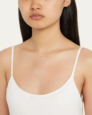 Sydney Evan Gold Diamond Love Necklace, Small | Thumbnail 2 Sydney Evan Gold Diamond Love Necklace, Small | Thumbnail 2