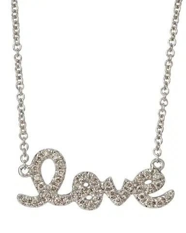 Sydney Evan Gold Diamond Love Necklace, Small | Thumbnail 1 Sydney Evan Gold Diamond Love Necklace, Small | Thumbnail 1