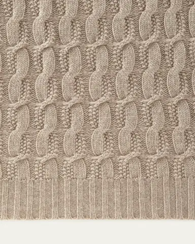 Sofia Cashmere Seed-Stitch Cable Throw | Thumbnail 2