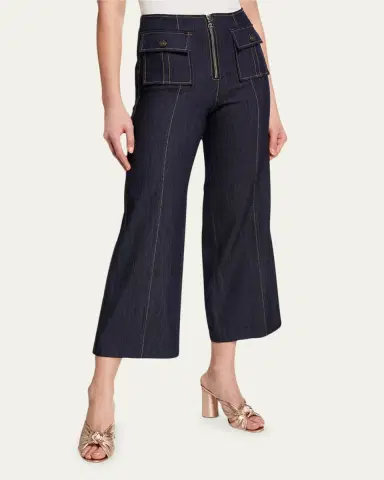 Cinq à Sept Azure Wide-Leg Stitched Pants | Thumbnail 2