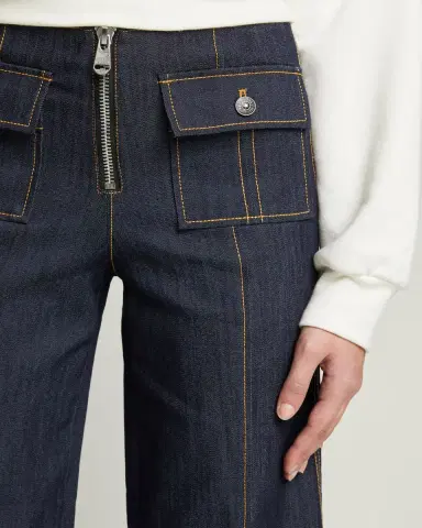 Cinq à Sept Azure Wide-Leg Stitched Pants | Thumbnail 5