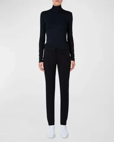 Akris punto Turtleneck Long-Sleeve Modal-Stretch Top | Thumbnail 2
