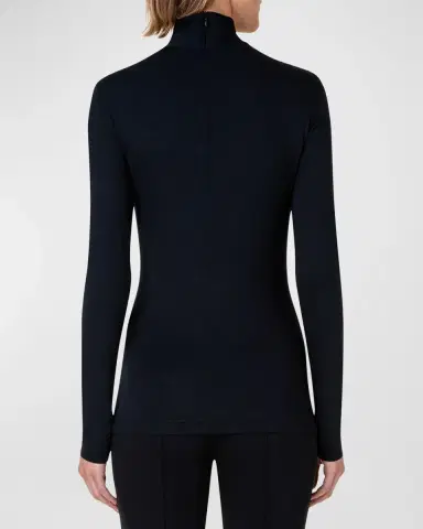 Akris punto Turtleneck Long-Sleeve Modal-Stretch Top | Thumbnail 3