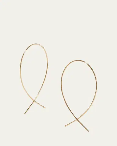Lana 14K Gold Small Upside Down Hoop Earrings | Thumbnail 3