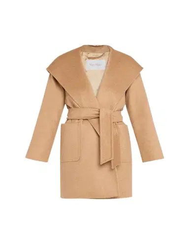 Max Mara Rialto Camel Hair Belted Short Hooded Coat | Thumbnail 1 Max Mara Rialto Camel Hair Belted Short Hooded Coat | Thumbnail 1