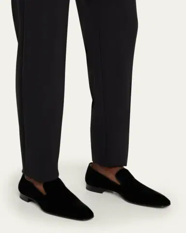 Christian Louboutin Men's Dandelion Velvet Loafers | Thumbnail 2