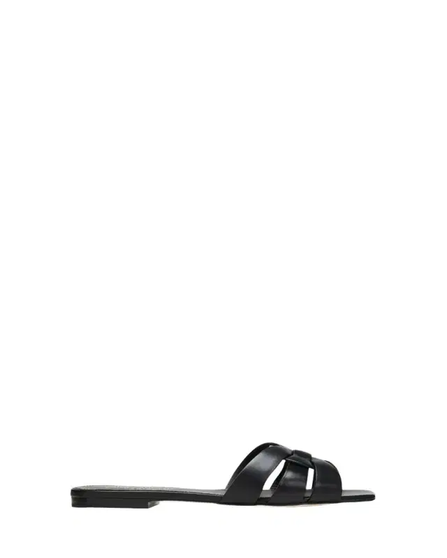 Saint Laurent Woven Leather Sandal Slide
