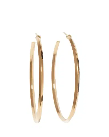 Lana 45mm 14K Gold Thin Pointed Royale Hoops | Thumbnail 1