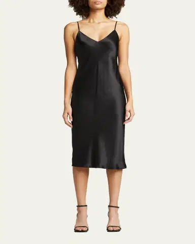 L'Agence Jodie V-Neck Silk Slip Dress | Thumbnail 2