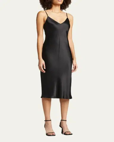L'Agence Jodie V-Neck Silk Slip Dress | Thumbnail 4