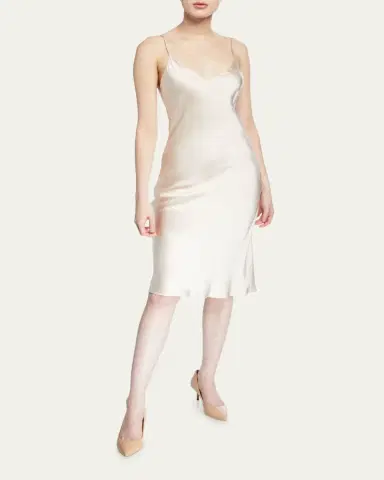 L'Agence Jodie V-Neck Silk Slip Dress | Thumbnail 6