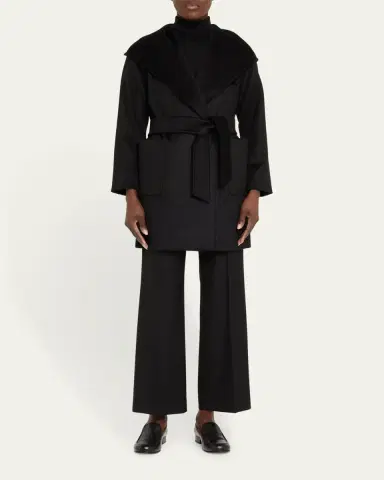 Max Mara Rialto Camel Hair Belted Short Hooded Coat | Thumbnail 2 Max Mara Rialto Camel Hair Belted Short Hooded Coat | Thumbnail 2